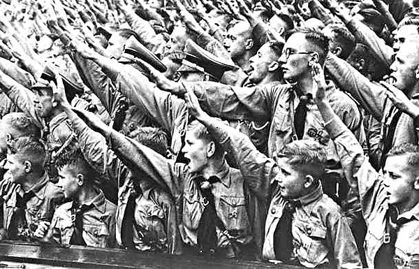 Hitler Youth giving the Hilter salute