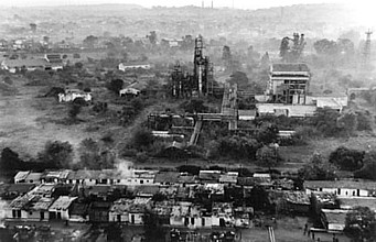 aerial view of Bhopal, 1984