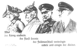 Sept. 1933 postcard: Friedrich, Bismarck, Hindenburg, Hitler