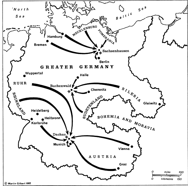 map of concentration camps during. Map of main concentration