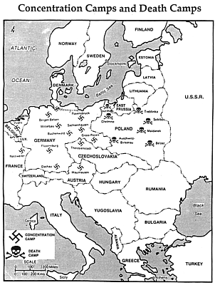 map of concentration and extermination camps
