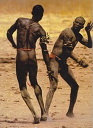Nuba Wrestlers, photo by Riefenstahl