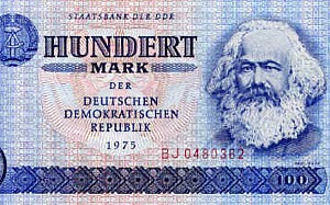 One hundred East German marks bill