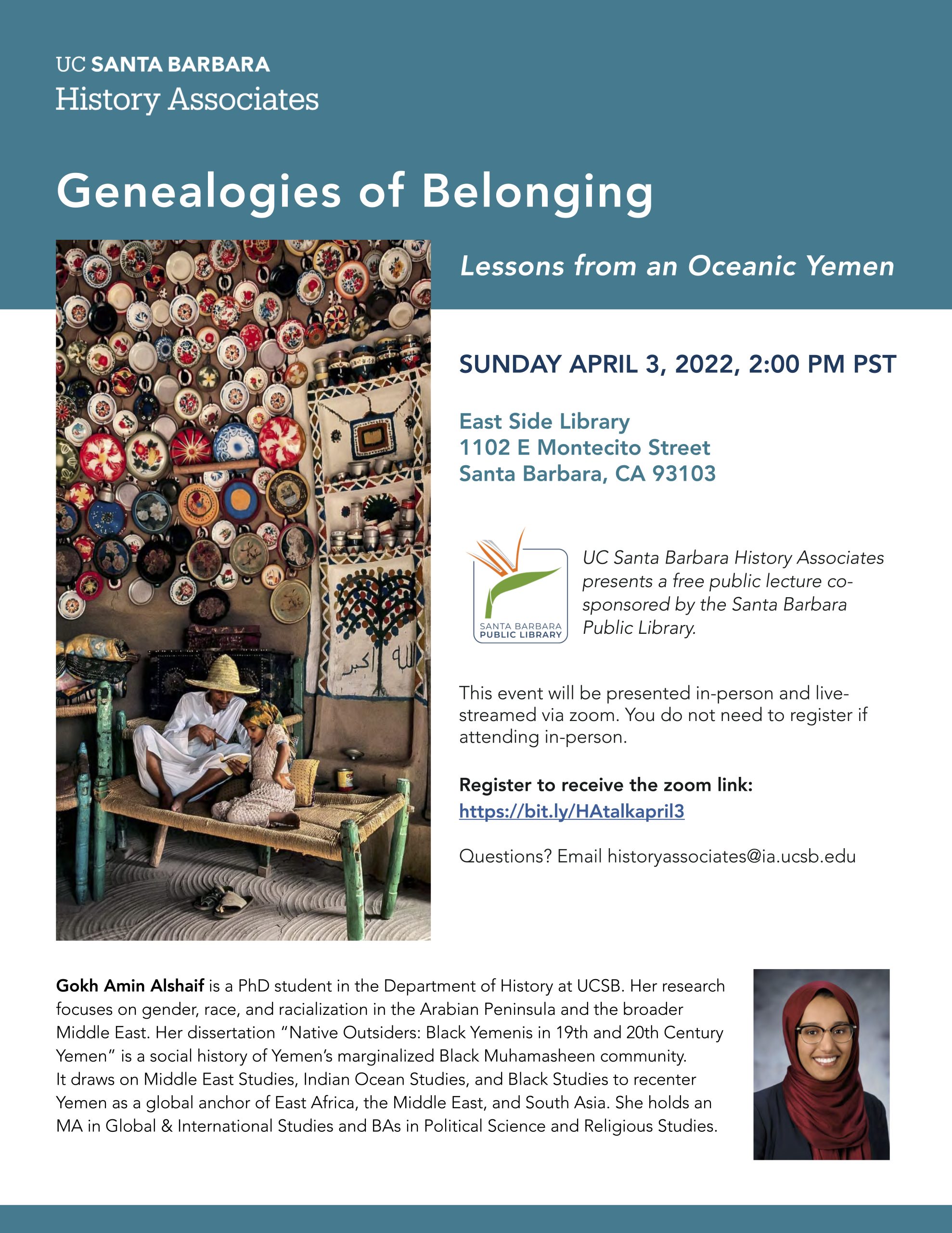 History Associates Talk Graduate Student, Gokh Amin Al Shaif on