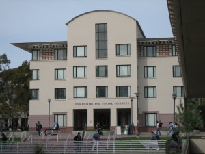 Exterior shot of the South side of the Humanities and Social Sciences Building (HSSB) - UCSB