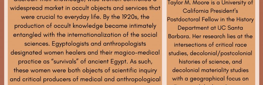 Flyer for Zoom talk "Amulet Tales: Political and Spiritual Economies of Healing in Egypt on 1/13/21 at 11:30AM