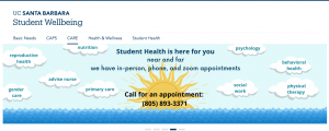 UCSB Student Wellbeing page screenshot