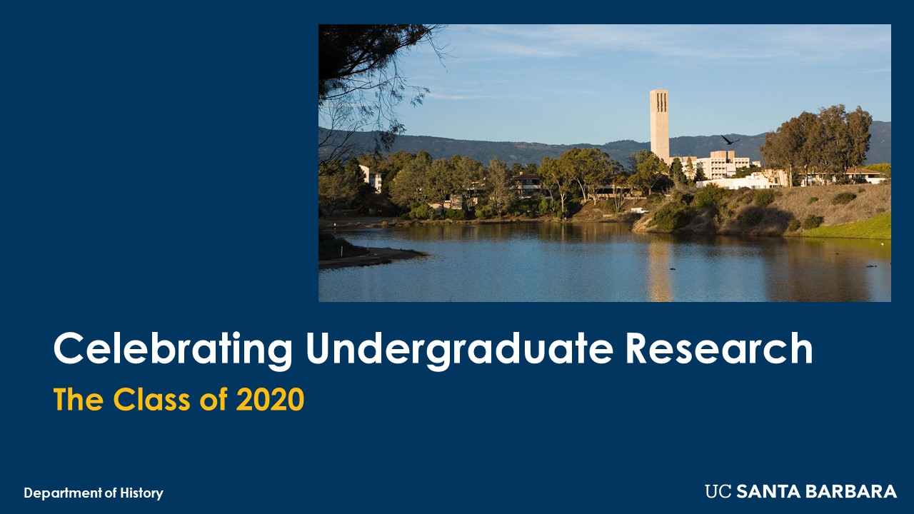 Slide for Celebrating Undergraduate Research (Class of 2020)