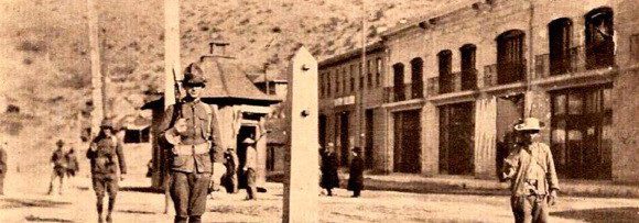 Photo of soldiers at US-Mexico border at Nogales, AZ - circa 1910-14