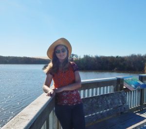 Dana Hughes in front of lake